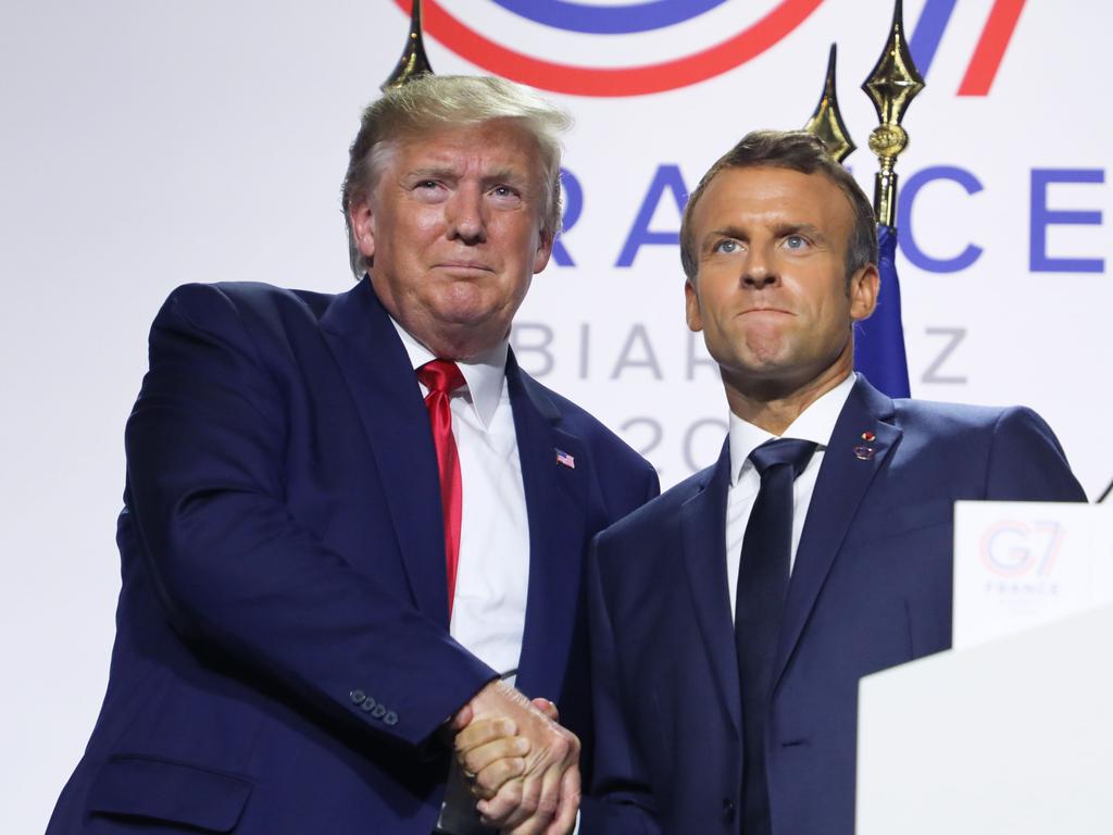 France's President Emmanuel Macron and US President Donald Trump praised their relationship but painted a different picture of the summit. Picture: ludovic MARIN / AFP.