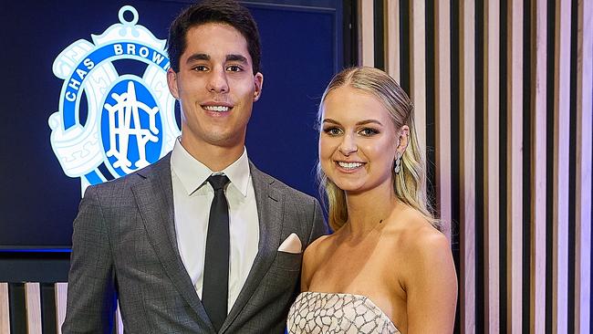 Adam Cerra with his partner, Claudia Piva. Picture: Getty Images