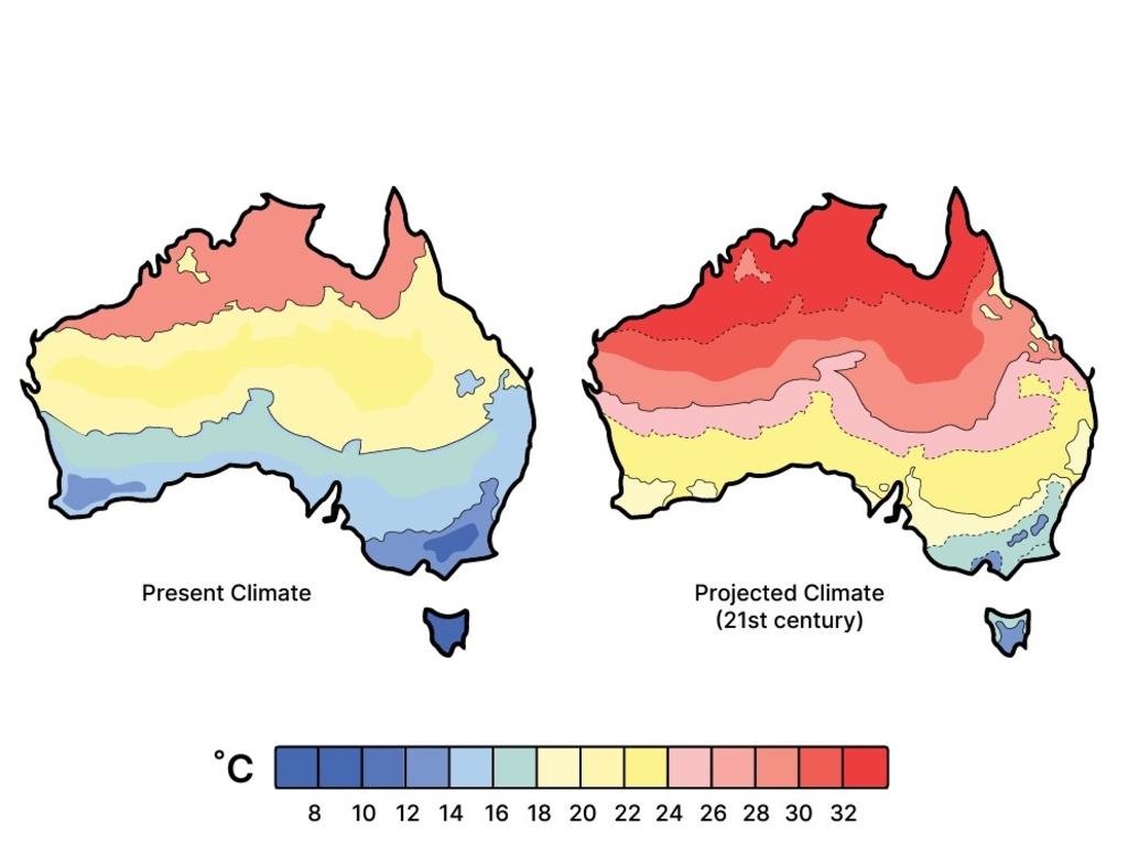Commonwealth Scientific and Industrial Research Organisation projections for our climate. Picture: CSIRO / ANU