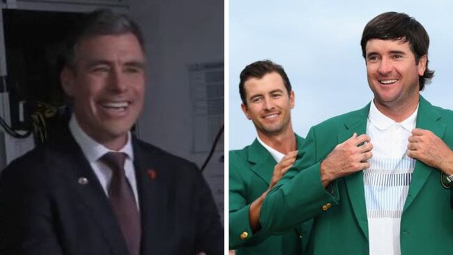 Matthew Richardson and Bubba Watson. Photos: Channel 7/Getty Images
