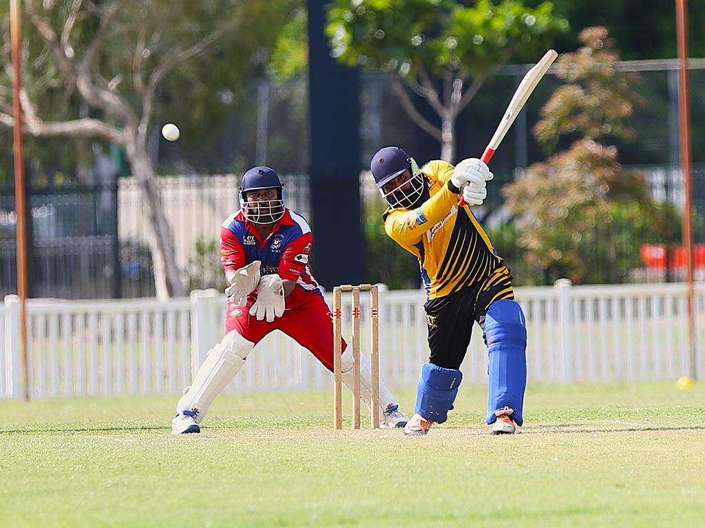 Norths Spicy Bite v Mulgrave Punjabi at Griffiths Park. Cricket Far North Second grade 2025. Photo: Gyan-Reece Rocha.