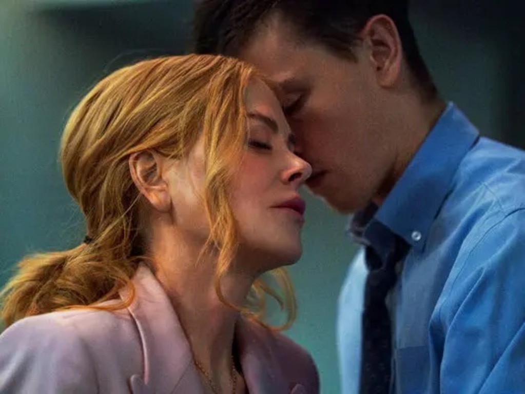 Nicole Kidman with co-star Harris Dickinson in a scene from Babygirl. Picture: Supplied.