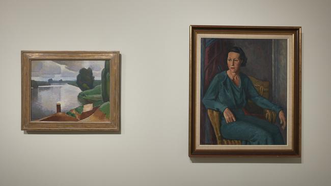 Roland Wakelin’s Portrait of Treania Smith, 1936, and The River at Windsor, 1934.