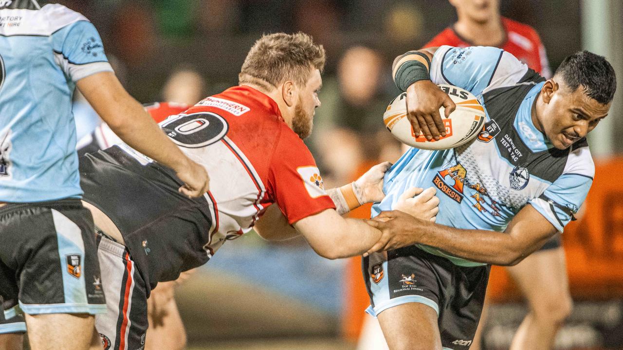 Jacob McCarthy as Northern Sharks take on Litchfield Bears in the 2023 NRL NT grand final. Picture: Pema Tamang Pakhrin