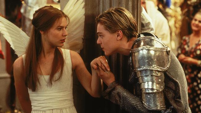 Production still from Baz Luhrmann’s Romeo + Juliet. A recent production of Romeo and Juliet at the Globe featured a trigger warning for its “depictions of suicide, moments of violence and references to drug use”.