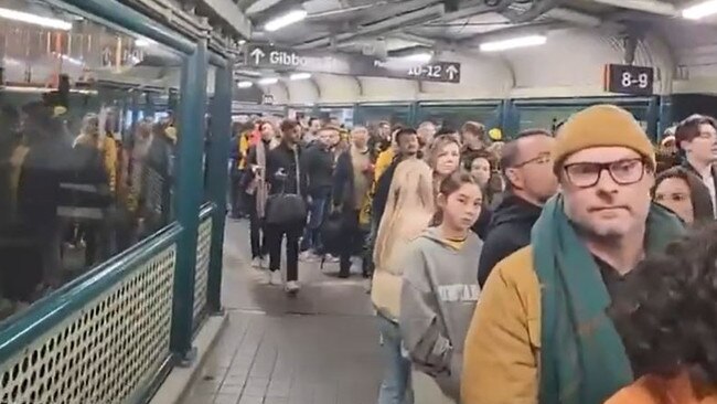 Public transport chaos has begun with less than an hour before kick off of the FIFA World Cup semi final in Sydney. Picture: Supplied