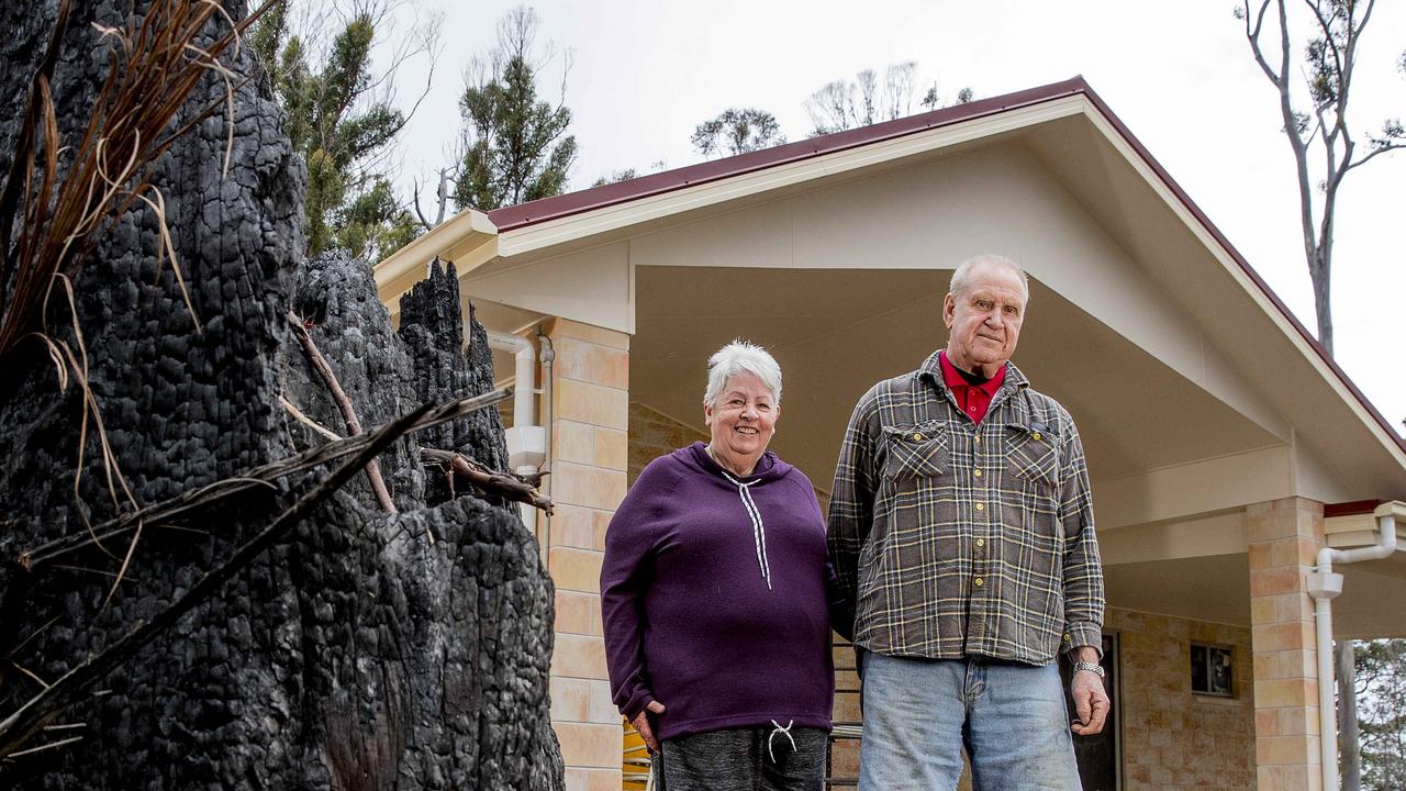 Pamela and Stewart Skeen hope to move into their new home at Beechmont in coming days, after their residence of more than 25 years was lost in the 2019 bushfires. Picture: Jerad Williams