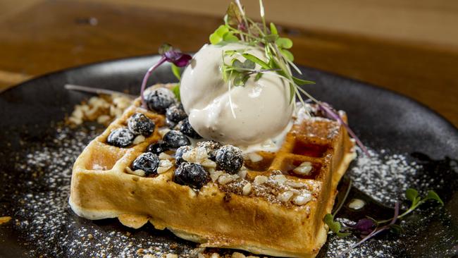 Blackboard’s waffle and chai yoghurt gelato. Picture: Jerad Williams