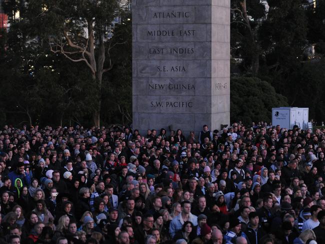 It was a chilly but dry start to Anzac Day in Melbourne. Picture: Andrew Henshaw