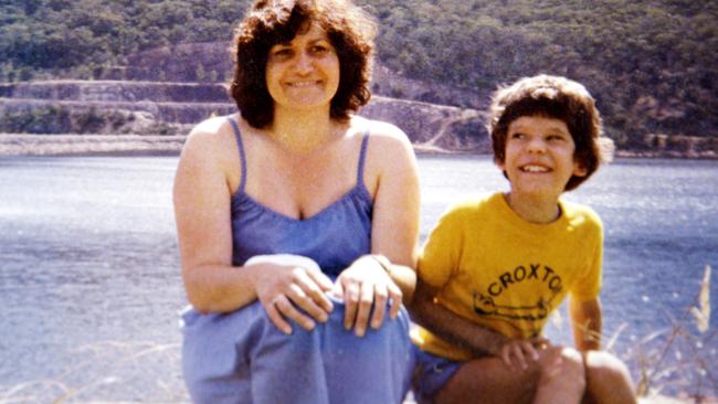 Thornbury bookshop murder victim Maria James and her son Adam at the Grampians in 1980 Picture: Supplied