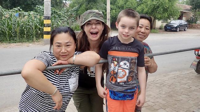 Laila Kaiser, second from left, with son Oscar Scott, enjoyed “endless adventures” on their Beijing holiday.