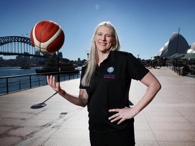 Pictured at Circular Quay in Sydney is former Australian basketball player Lauren Jackson who has been announced as an ambassador for the 2022 Womens Basketball World Championships which will take place in Sydney.Picture: Richard Dobson