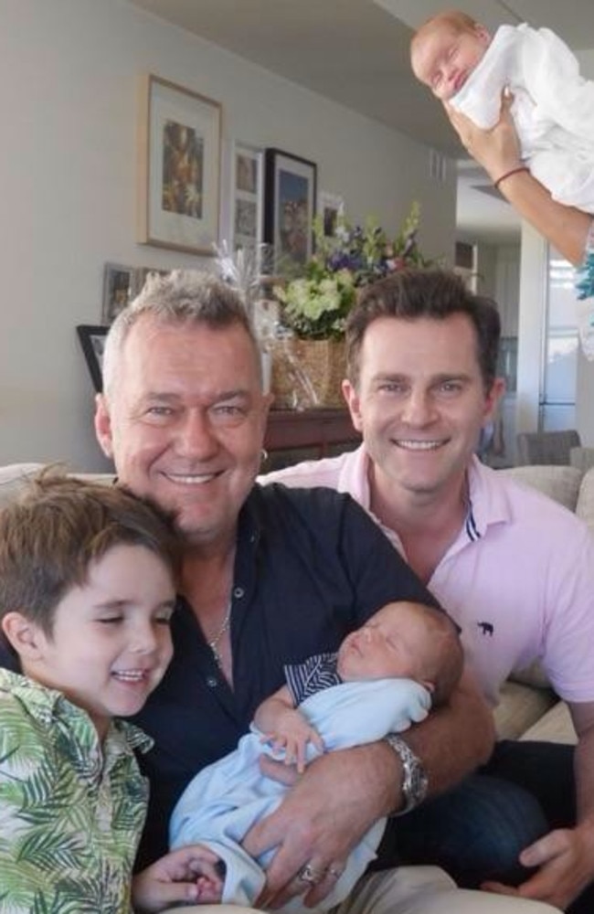 Proud grandad with the Campbell children Leo, Betty and Billy. Picture: Supplied