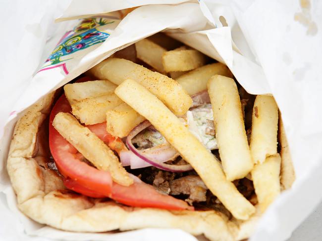 Grab a lamb yeeros from Souvlaki Street Grill at the Blacktown Markets. Picture: Adam Yip