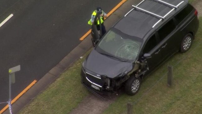 The vehicle which struck teen Adam Ghoz in Casula. He died from his injuries. Picture: 7News