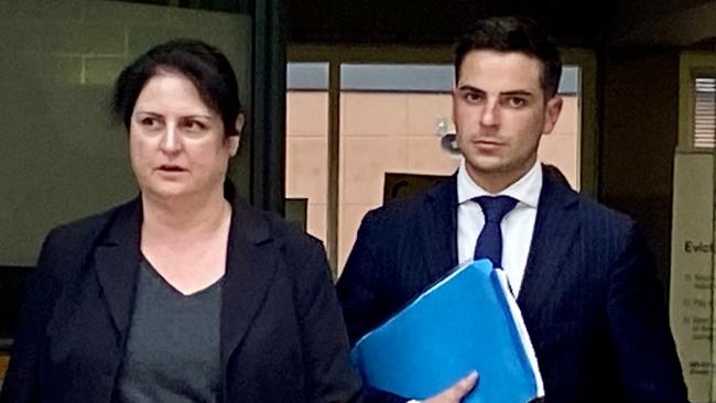 Matthew Laba leaving Sutherland Local Court with Michelle Manousis. Picture: Ashleigh Tullis