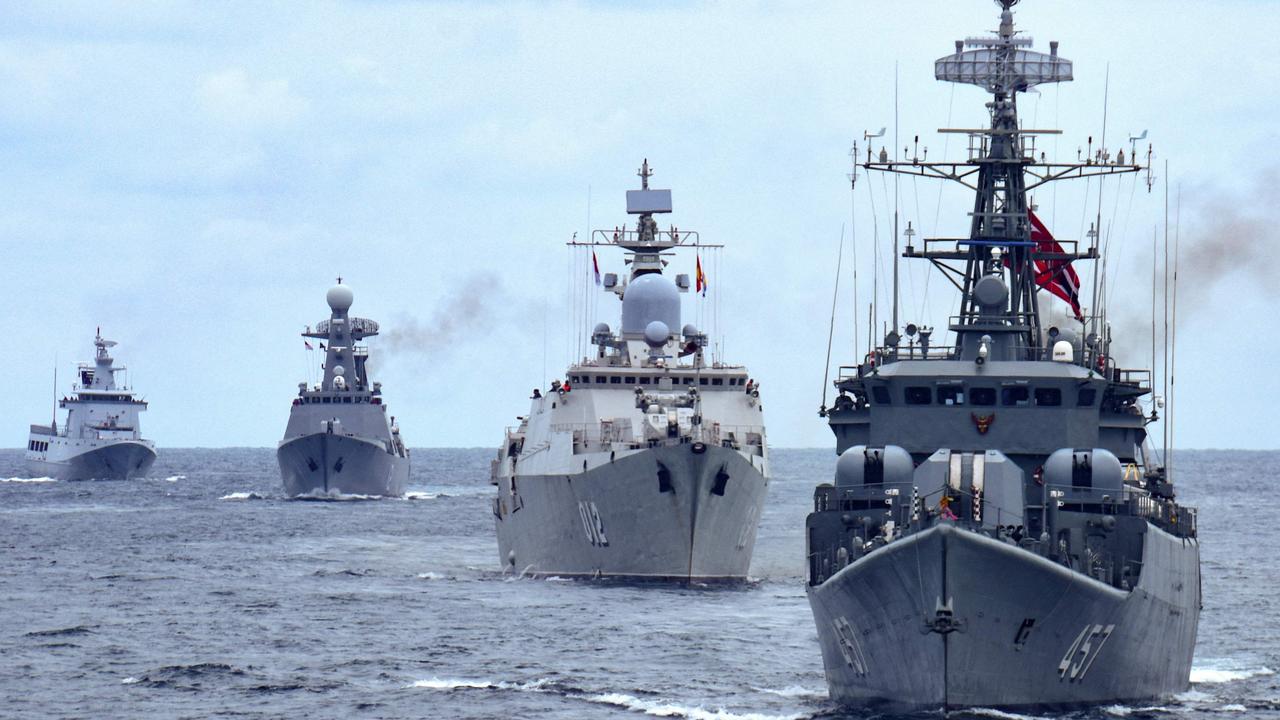 How China and Russia are reuniting against the west. Picture: INDONESIAN FLEET COMMAND KOARMADA I / AFP.