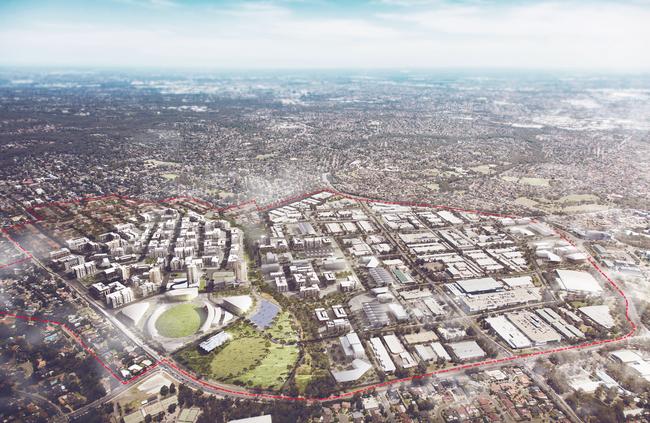 The Showground precinct boarded by red. Mr Williams said he was defending residents from an unfair deal.