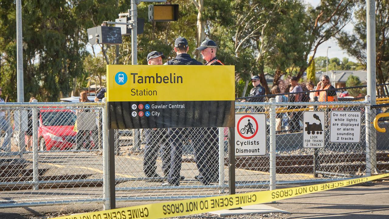 Emergency services at Tambelin train station in Evanston Gardens, where an 11-year-old boy was hit by a train on Tuesday. Picture: Matt Loxton