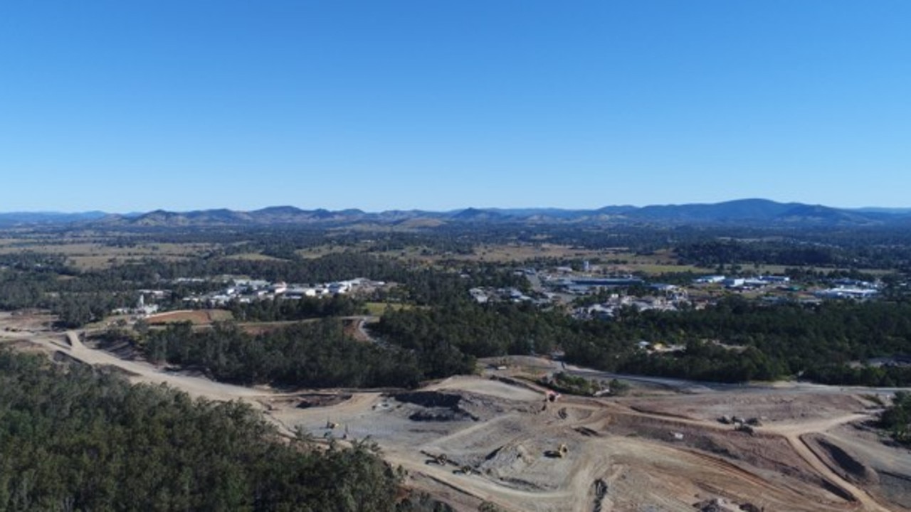 New drone images show the progress of the of the $1 billion, 26km final section of the Gympie Bypass from Woondum to Curra, as seen from East Deep Creek on June 17. Pictures: Josh Preston