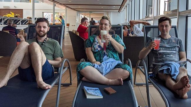 Three Australian victims of the White Island volcano, from left, Jason Griffiths, Karla Mathews and Richard Elzer. Picture: AFP/ Dept of Foreign Affairs and Trade.