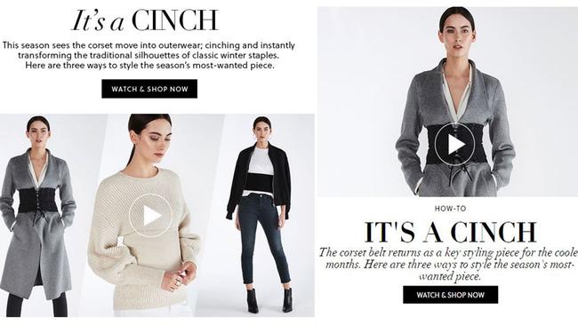 The corset trend has kicked in at Australian retailer Witchery.