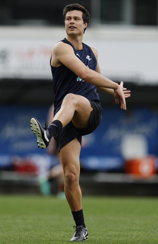 Jack Silvagni at Carlton training. Picture: Michael Klein