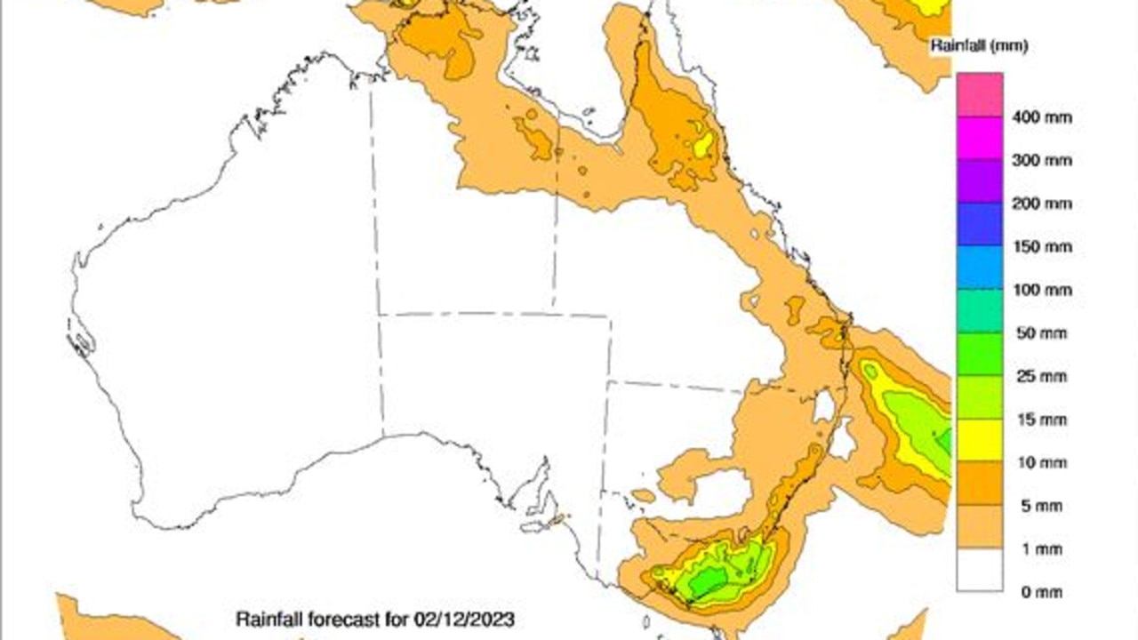 There's more rain in store for the east coast this weekend with heavy falls predicted for eastern Victoria. Picture: Bureau of Meteorology.