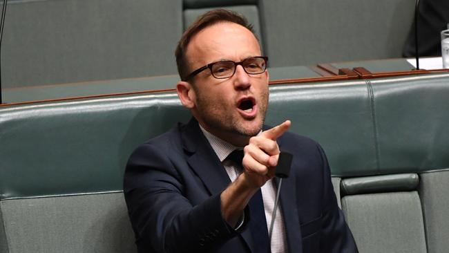 Greens Member for Melbourne Adam Bandt during Question Time in the House of Representatives at Parliament House in Canberra, Thursday, May 24, 2018. (AAP Image/Mick Tsikas) NO ARCHIVING