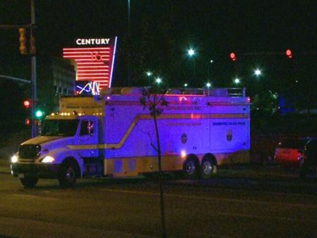 The Century 16 cinema in Aurora, Colorado, after the mass shooting on July 20, 2012.