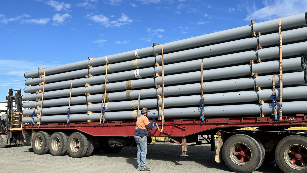 An example of Wagners' utility poles, made from composite-fibre technology in Toowoomba.