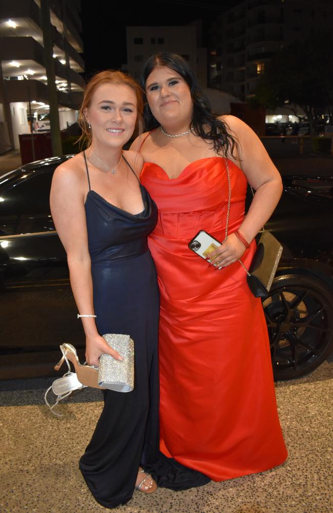 Ava M and Charlotte S at the Siena Catholic College Yr 12 Benefit Ball (formal 2024).