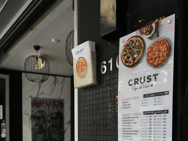 SYDNEY, AUSTRALIA - NewsWire Photos DECEMBER 15, 2020. An Exterior view of Crust Pizza in Surry Hills, Sydney Australia. Picture: NCA NewsWire / Gaye Gerard