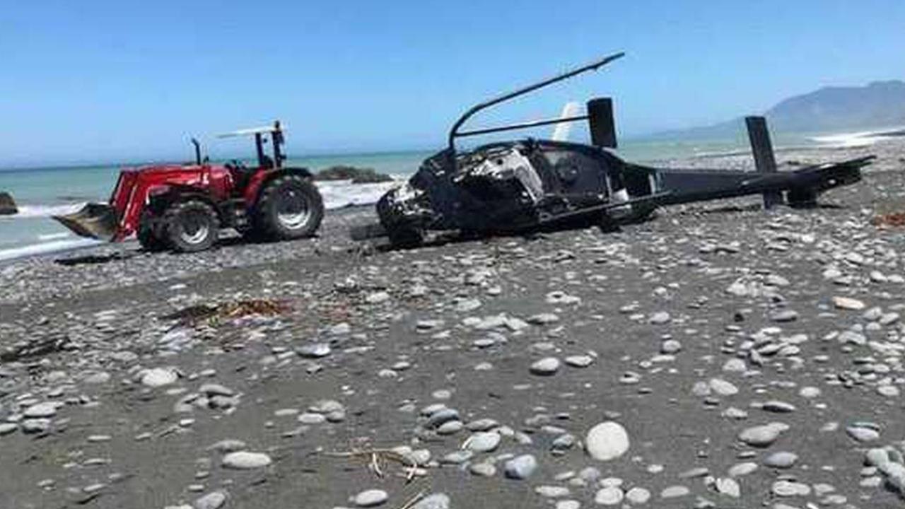 Locals rushed to pull survivors from the wreckage, some using their own tractors. Picture: Canterbury West Coast Air Rescue