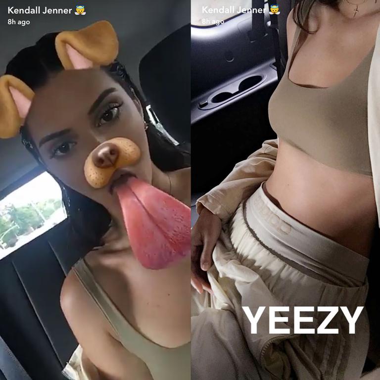 Kendall Jenner snapchats prior to the Kanye West Yeezy Season 4 fashion show on September 7, 2016 in New York City. Picture: Snapchat