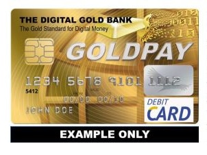 The mock-up card Alan designed to go with his Digital Gold Bank and Digital Gold currency.