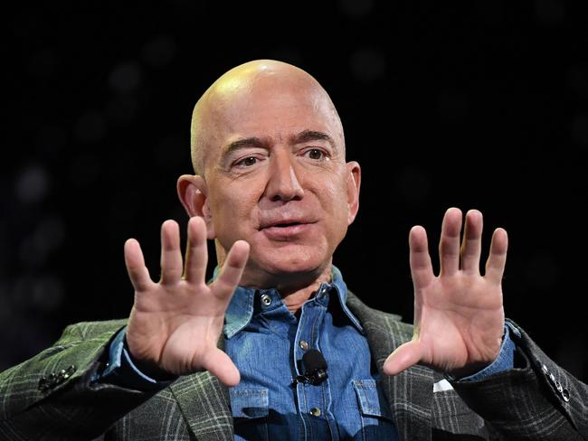 Jeff Bezos still dominates headlines despite stepping down from the chief executive role last year. Picture: Mark RALSTON / AFP