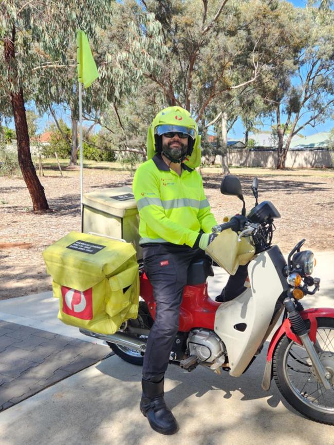 SA postie John Centenera was bitten by an American Staffy just three months after starting the job. Picture: Supplied