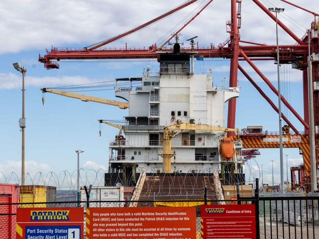 SYDNEY, AUSTRALIA. NCA NewsWire Photos. AUGUST 05 2022. General images of shipping containers and cargo vessels at Port Botany port. Picture: NCA NewsWire/ Seb Haggett