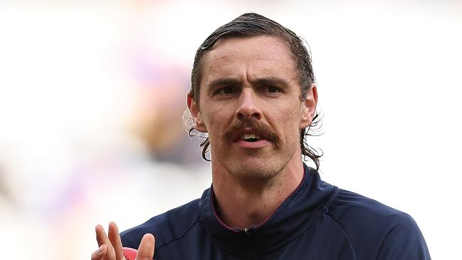 PERTH, AUSTRALIA - JULY 14: Joe Daniher of the Lions looks on while warming up during the round 18 AFL match between West Coast Eagles and Brisbane Lions at Optus Stadium, on July 14, 2024, in Perth, Australia. (Photo by Paul Kane/Getty Images)