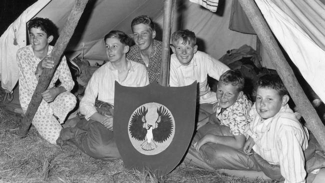 Boy Scouts during an early-morning patrol, 1965.