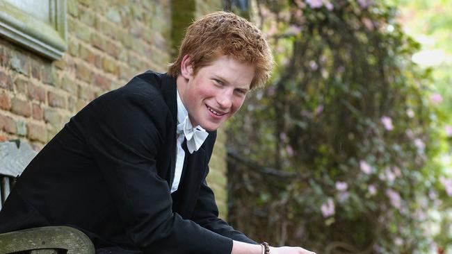 ETON, ENGLAND - MAY 12: The youngest son of the Prince of Wales, Prince Harry poses for photographs on May 12, 2003 at Eton College, Eton in England. Prince Harry will finish his studies at Eton College at the end of June. (Photo by Kirsty Wigglesworth-Pool/Getty Images)