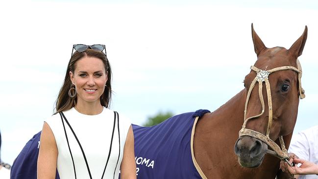 Catherine, Duchess of Cambridge donned a white, elegant dress at the event. Picture: Getty Images