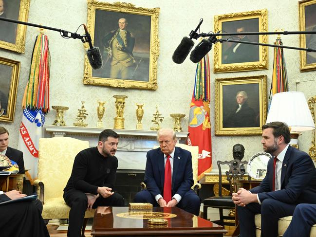 The clash between US President Donald Trump and Ukrainian President Volodymyr Zelensky shocked the world. Picture: AFP