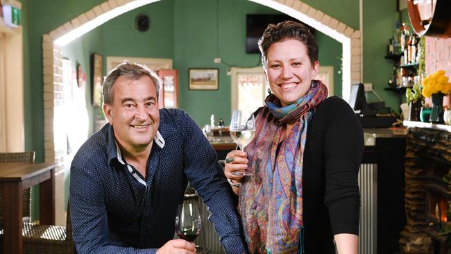 Watervale Hotel owners Warrick Duthy and Nicola Palmer. Picture Mark Brake