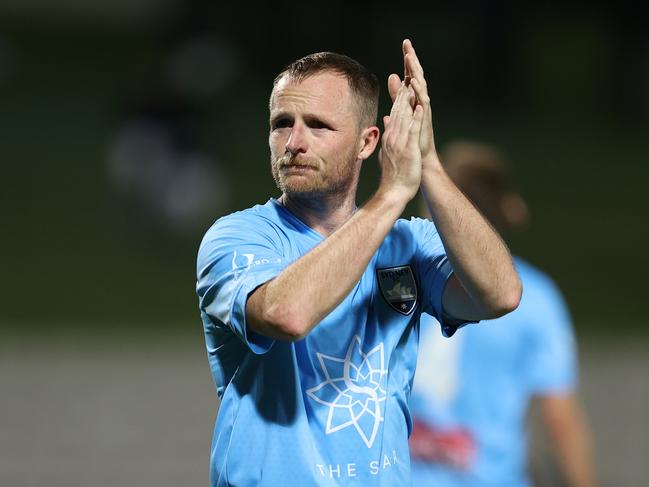 Rhyan Grant will make his 300th appearance for Sydney FC this weekend. Picture: Brendon Thorne/Getty Images