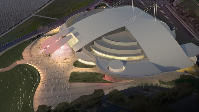 Artist’s impression of the Derwent Entertainment Centre for NBL games. Picture: SUPPLIED