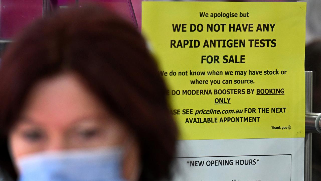 RAT tests are proving hard to get because of high demand. Picture: NCA NewsWire / Dan Peled