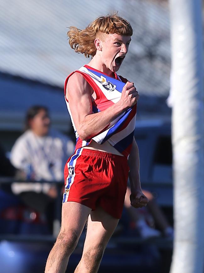 Young gun Zach O'Keefe celebrates a goal, Picture: Yuri Kouzmin