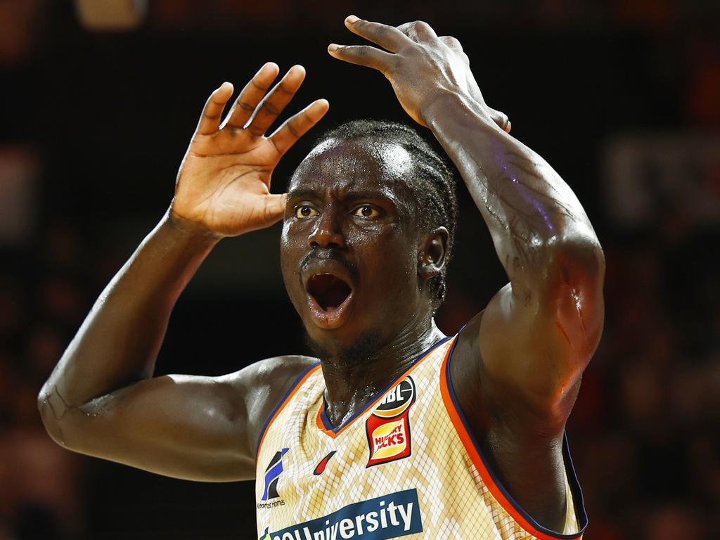 Cairns says Bul Kuol will recover from his wrist injury in time for the Taipans’ season opener. Picture: Brendan Radke